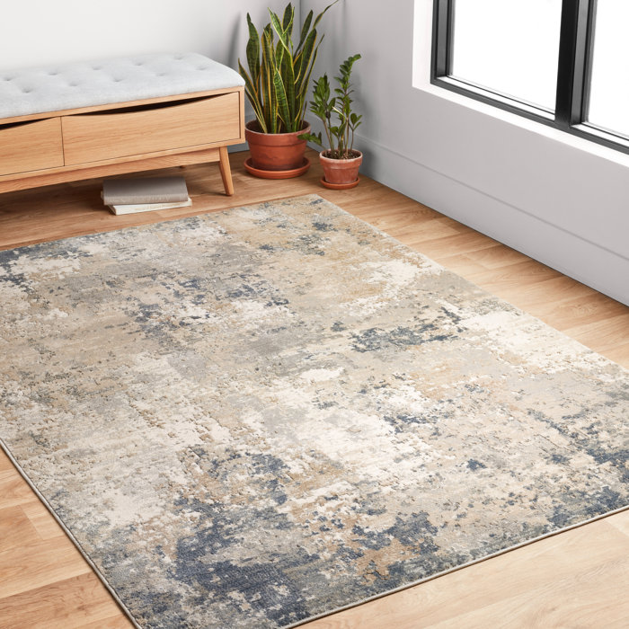 Williston Eleanore Abstract Sand/Mist Area Rug & Reviews Wayfair